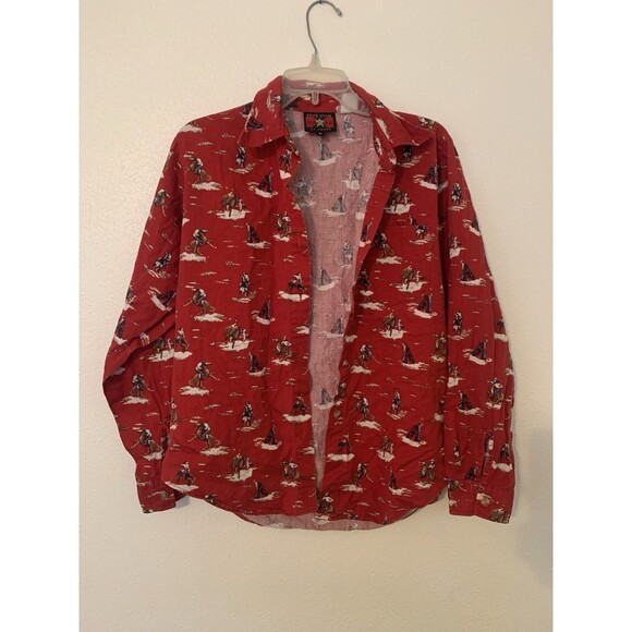 Roper Tops - Five Star by Roper Women's Roping Horse Print Cowboy Button Down Shirt Size M